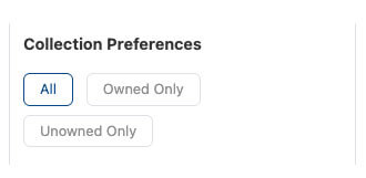 Filter by Owned/Unowned Paints